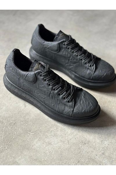 aradimtaradim Knack High Sole Casual Παπούτσια 044 Μαύρη Μαύρη Σόλα (Με σχέδιο)