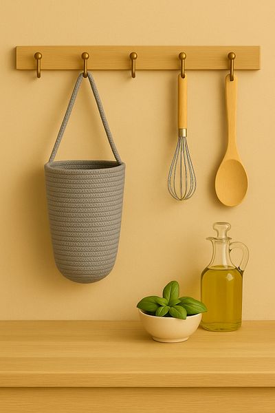 EGE ÖRGÜM Basket Decorative Kitchen Organizer Bag Holder 28X14 cm