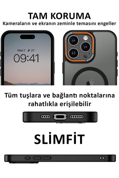 CEPSTOK Apple iPhone 16 Pro Açık Mavi Kılıf Magsafe Wireless Şarj Özellikli Mat Silikon Kapak