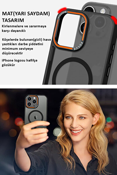 CEPSTOK Apple iPhone 16 Pro Açık Mavi Kılıf Magsafe Wireless Şarj Özellikli Mat Silikon Kapak