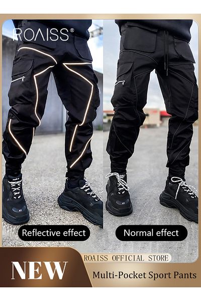 ROAISS Fashion Print Men Cargo Trousers