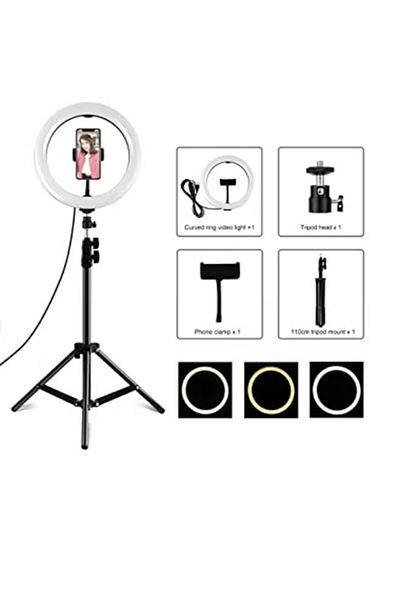 Allin LED Ring Light for Photography with Tripod Stand Black/White, Photography Lighting, LED Photography Lighting