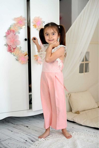KALİNKA KİDS WEAR Girl's Lace Detailed Jumpsuit
