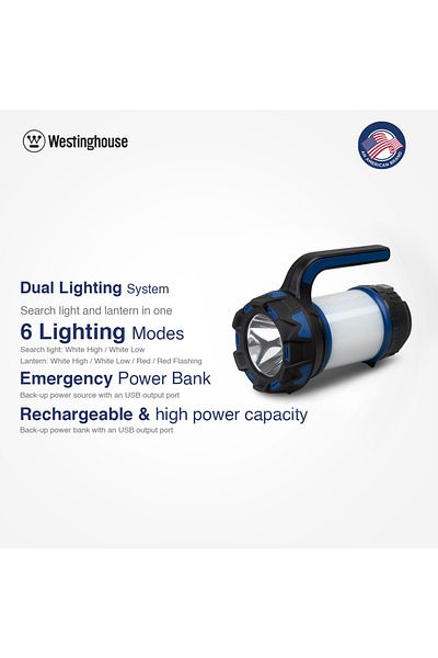 Westinghouse WF215 Rechargeable Search Light, High Power LED and Dual Color SMD, 6 Lighting Modes, 3