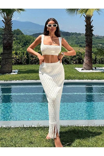 Puella Pareo Beach Suit with Tassel Skirt