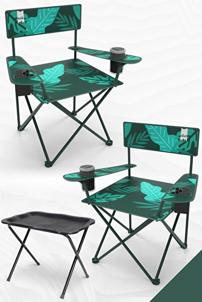 Perilla Qufi Katlanır Kamp Piknik Sandalyesi Rejisör Koltuğu - 2 Adet Yeşil +...