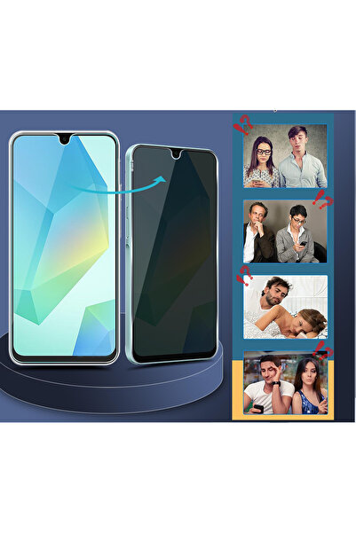 Powerfox Samsung A12 Uyumlu Kırılmaz Cam Privacy Hayalet Tam Kaplayan Ekran K...
