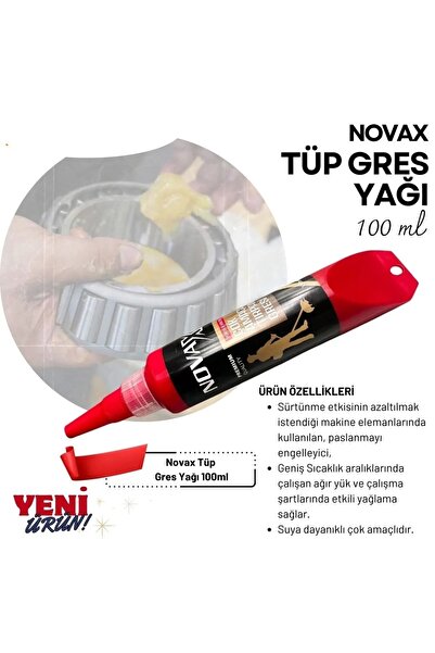 Novax GRES YAĞI ÇOK AMAÇLI TÜP TIRPAN GRESİ YÜKSEK KALİTE PREMIUM QUALITY -30/+130 DERECE SARI