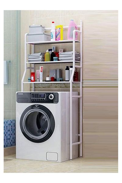 MACON Ozoy 3 Layer Over The Washing Machine Storage Rack Metal Bathroom Shelf Space Saving Organizer for L