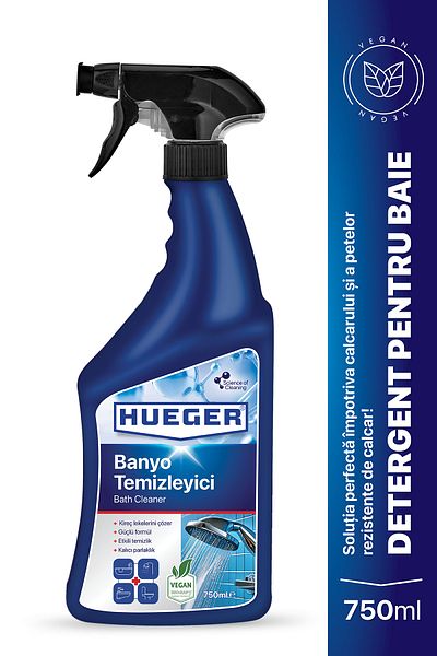 Hueger Vegan Bathroom Cleaner – Foam & Spray Head, Powerful Limescale and Dirt Remover, 750 ml