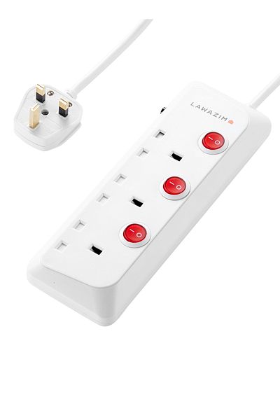 Lawazim 3-Way Heavy-Duty Extension Cord – 2990W with 3M Cable and Individual On/Off Buttons