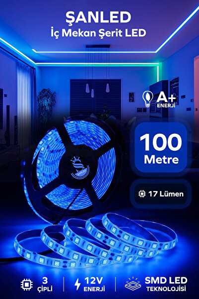 ŞANLED 3 Çipli Iç Mekan Şerit Led Tüm Mekanlar-(trafosuz) 5,10,20,30,40,50,100m