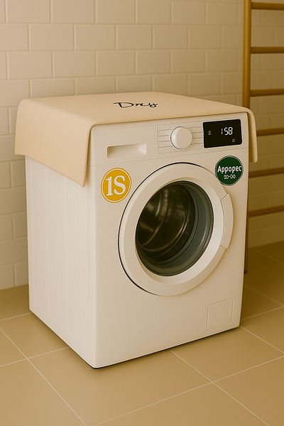 Hanles Off White Dry Embroidery Embroidered Drying Machine Cover Bathroom Decoration Organizer