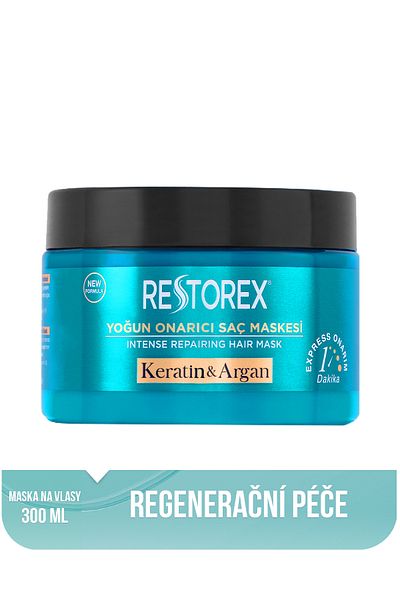 Restorex Keratin & Argan Repair vlasová maska ​​300 ml - Botox pro poškozené a poškozené vlasy
