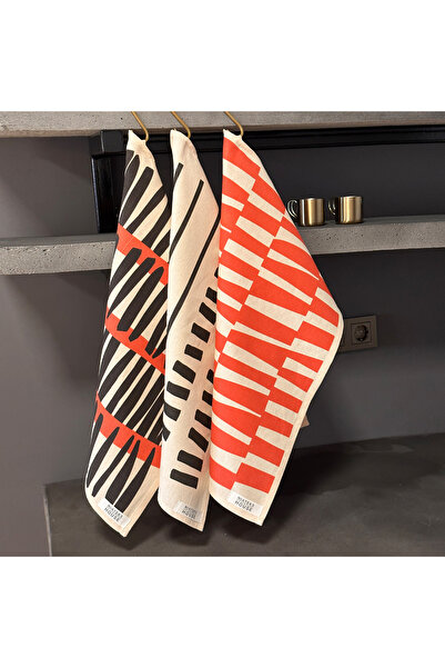 NİATEKS Tea Towel 3'lü Set Mutfak Havlusu Özel Tasarım Ve Dekoratif El Bezi 40x60cm.