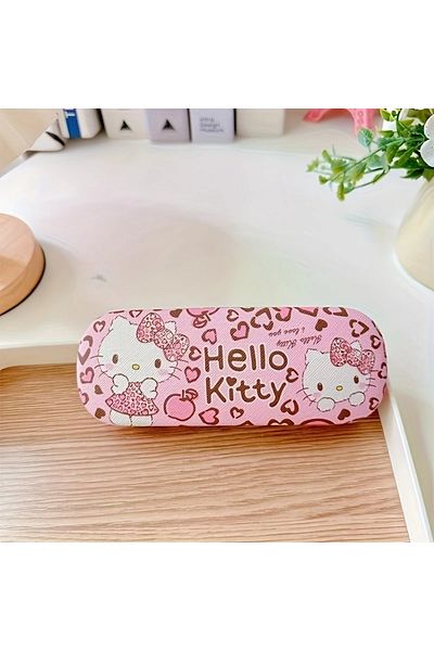 GlassySKY Leopard Hello Kitty Glasses Storage Box Glasses Container,Teenager Children Student