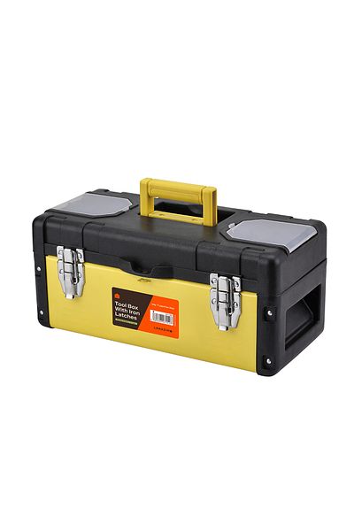 Lawazim Tool Box with Iron Latches -17inch- Durable and Portable Toolbox with Removable Tray
