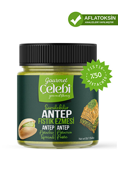 gourmet çelebi Antep Fıstık Ezmesi 200 Gr. - Gerçek Antep Fıstığı Ezmesi