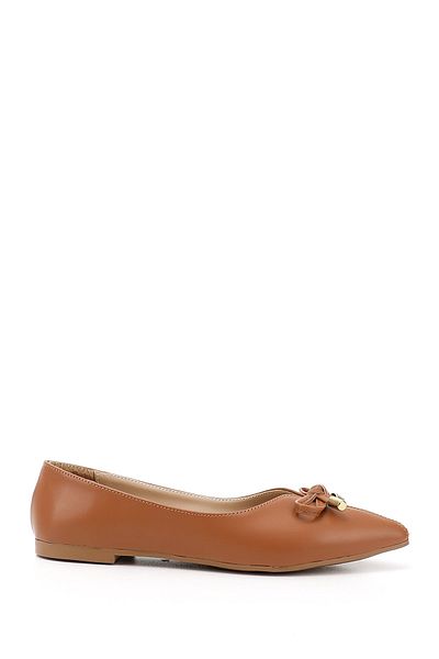 GÖNDERİ(R) Women / Girls Tan Pointed Toe Bow Ballerinas