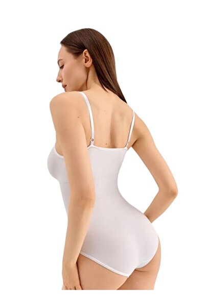 MİSTİRİK Κορσές αδυνατίσματος Mamey Model με κουμπωτά (ZIBIN) Λευκό Χρώμα1