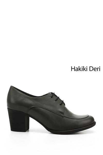 GÖNDERİ(R) Women / Girls Lace-Up Medium Thick Heeled Genuine Leather Oxford Shoes
