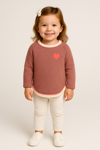 Pampino Crew Neck Girl's Knitwear Sweater