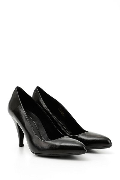 GÖNDERİ(R) Women's Black Patent Leather Pointed Toe Thin Heeled Genuine Leather Stiletto
