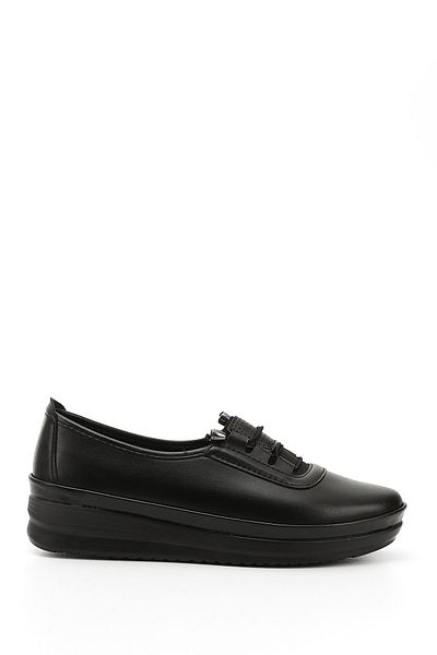 GÖNDERİ(R) Women's Black Rubber Laced Comfort Shoes