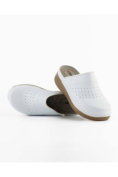DR KLOMPA Γυναικείες Παντόφλες MS877 Λευκές Fanetta Orthopedic Sabo Slippers