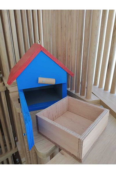 ncy Wooden Budgie Lovebird Bird House Folluk 15X15X20 cm