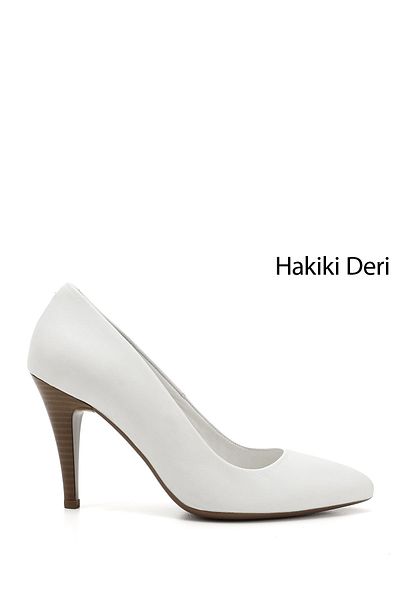 GÖNDERİ(R) Femei alb antic vârf ascuțit tocuri subțiri din piele naturală stiletto