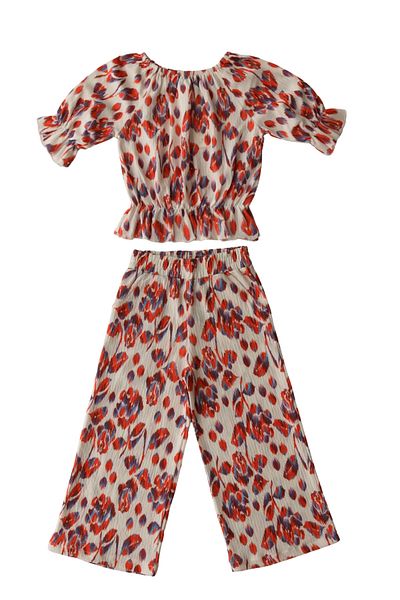 Parla Kids Girl's Floral Orange Bottom Top Set