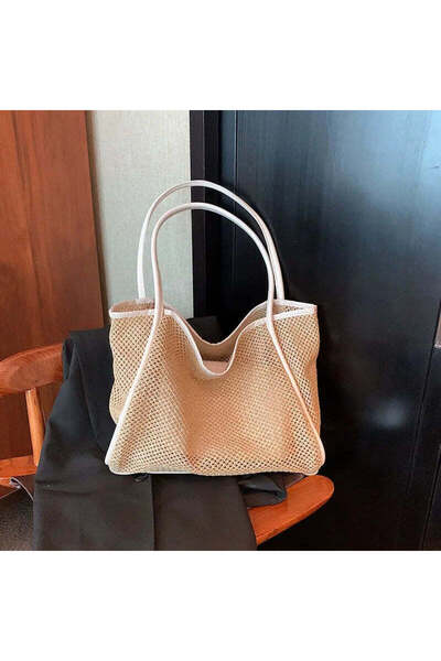 HONEY BAG Rose Mesh Braided Puppy Straw Women's Hand, Arm and Shoulder Bag