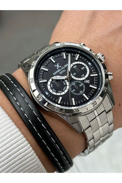 Daniel Klein Brand Silver Color Men's Wristwatch - Bracelet Gift