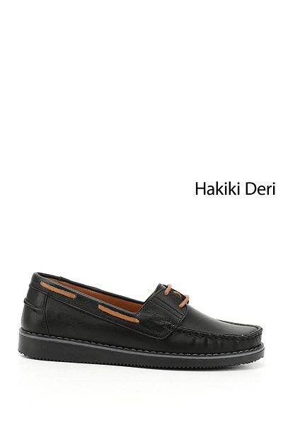 GÖNDERİ(R) Women's / Girls' Black Lace-Up Genuine Leather Comfort Shoes