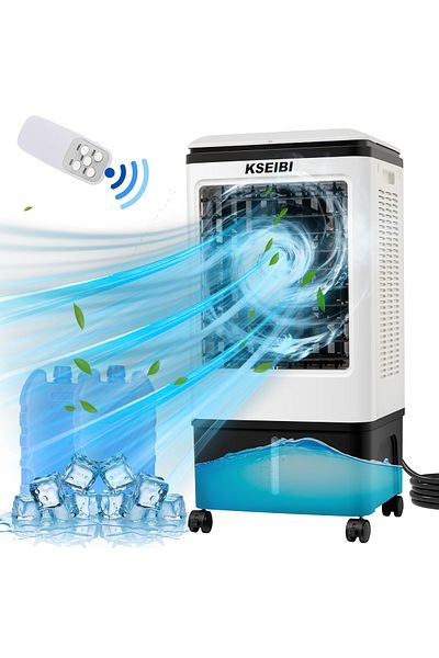 kseibi 20L TurboCool Wide Area Air Cooler – 80W With 3 Speed Fan, Eco Smart Water Cooling System