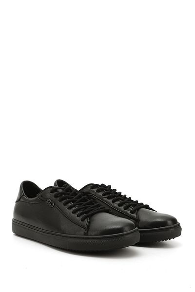 GÖNDERİ(R) Tenis de damă, negru, cu șireturi, cu talpă termică, din piele naturală