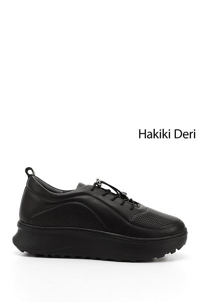 GÖNDERİ(R) Pantofi de damă/fete din piele naturală confortabilă cu șireturi din cauciuc
