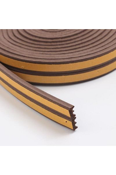 Evelise Set of 2, Self-adhesive tape for sealing doors and windows, E-profile, 9mm x 4mm, UV resistance