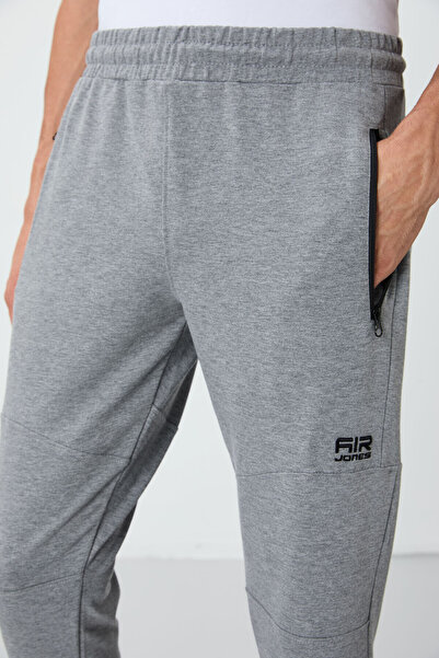 AIR JONES Lucas Gray Melange Lace-Up Men's Tracksuit Bottom - 84917