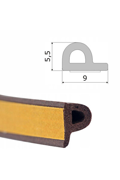 Evelise Σετ 2 τεμαχίων, Αυτοκόλλητη ταινία για σφράγιση πορτών και παραθύρων, προφίλ P, 9mm x 5,5mm, αντοχή στην υπεριώδη ακτινοβολία