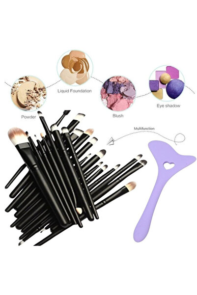 Evelise Επαγγελματικό Σετ Μακιγιάζ με 20 Αντιαλλεργικά Πινέλα και Πολυλειτουργική Σιλικόνη 4 σε 1