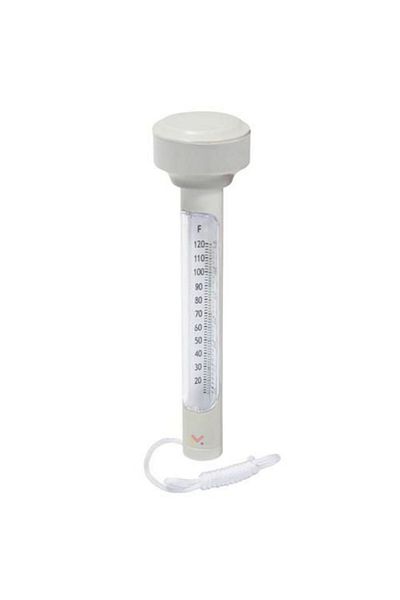 Evelise Termometru plutitor cu șnur pentru măsurarea temperaturii apei în piscine, 19 x 5 cm, alb