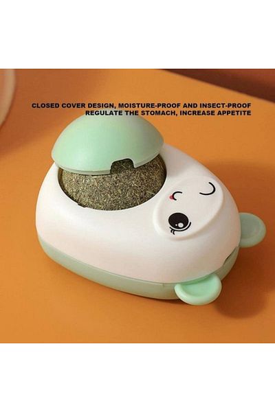 Evelise Set of 3 Toys for Kittens, Teddy Bear Model, 360° Rotating Catnip Ball, 6 cm, Pink