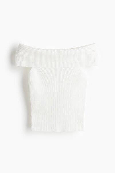 H&M Lastik Örgülü Omuzları Açık Üst