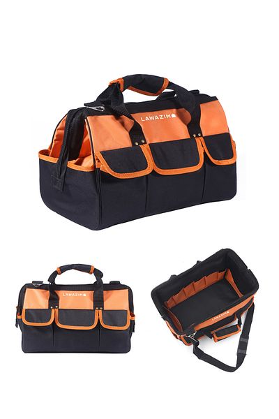 Lawazim Hand Tools Organizer Bag - Dual Grab Handles Spacious Interior Multiple Pockets Zipper