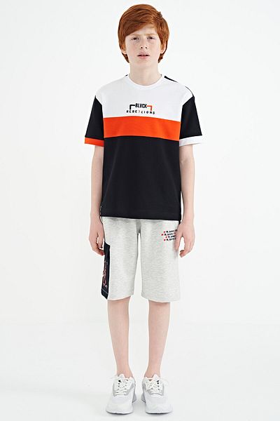 TOMMY LIFE Тъмносиня преходна бродирана тениска за момче - 11159