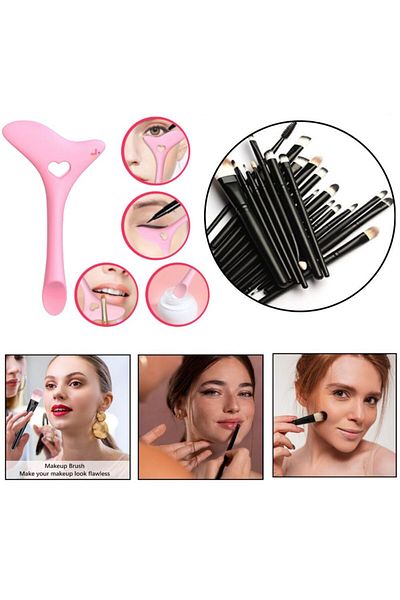 Evelise Professional Makeup Set with 20 Anti-Allergic Brushes and Multifunctional 4-in-1 Silicone