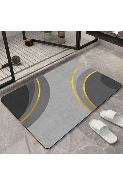 Evelise Ultra absorbent, anti-slip bath mat, Diaton material, Circles model, 50 x 80 cm and Soap