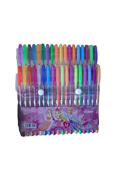 Evelise Set Of 36 Scented Gel Pens With Glitter, Writing Thickness 1 Mm, Multicolor